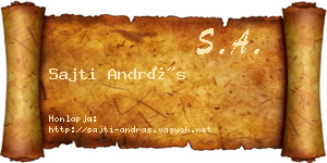 Sajti András névjegykártya